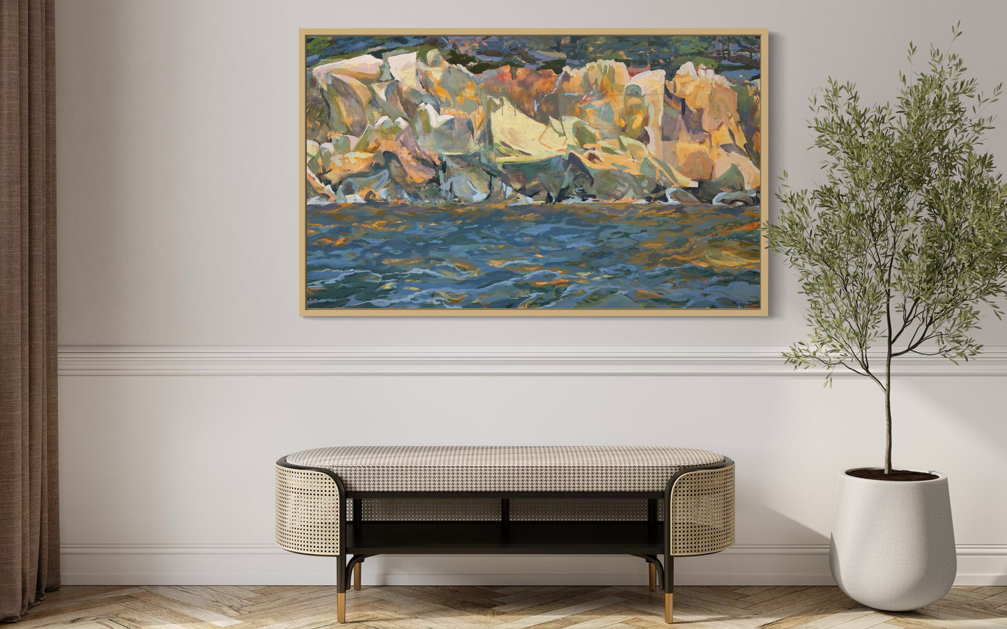 Elements, Available through Cygnet Gallery, Southwest Harbor, ME. 36" x 60", Acrylic on Canvas, framed